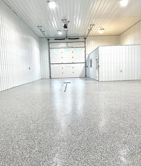 The interiors of the suites include a private office and bathroom which are heated and cooled. The shop area can be heated and cooled as well or simply used for storage.