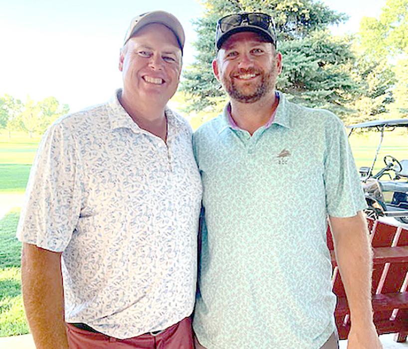 Ryan Radant, left, and Justin Ziegler, right, won the championship flight in the tournament at the Gregory Golf Course last Saturday.