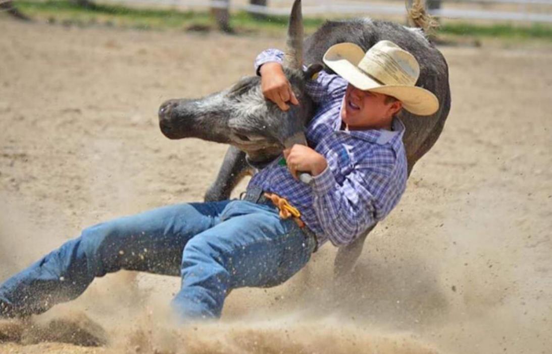 Tucker Even of Burke placed first in the steer wrestling event at the Martin High School Practice Rodeo.