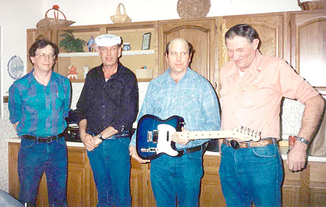 Joe, Stan, and Frank, shown from the left, with Bill Boerner, who used to play with them at the nursing home. (Submitted photo)