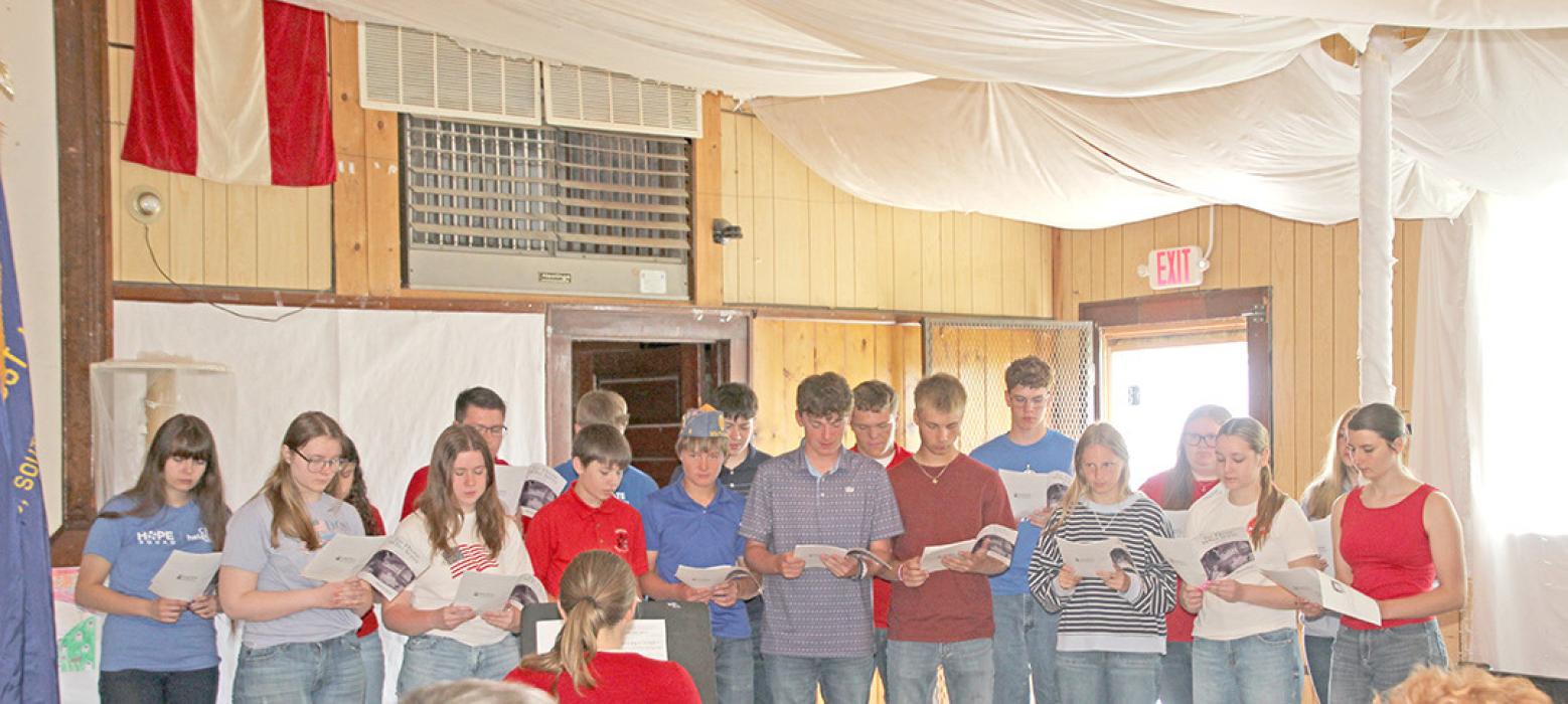 Members of Gregory High School band and choir led the “Star Spangled Banner” and performed a musical selection at the Dallas program. Frankie Petersen was the youngest member of the Sons of the American Legion present.