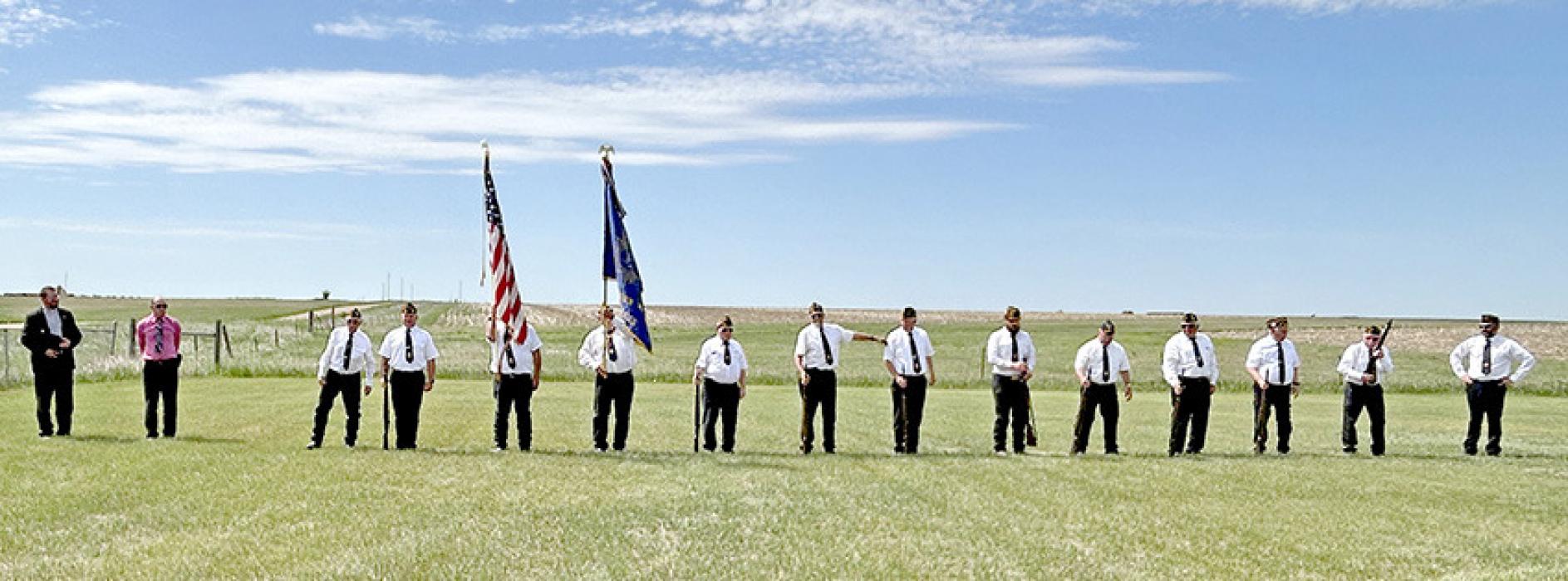 Color Guard and Honor Guard held a ceremony at the Jamison Cemetery.