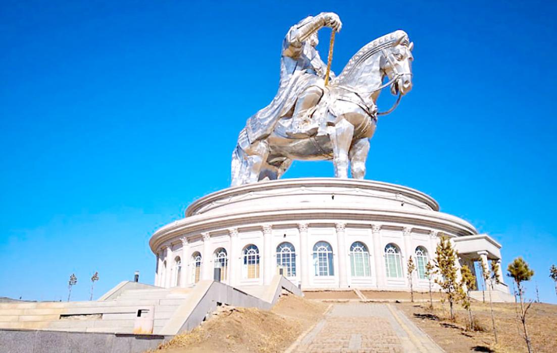 The Genghis Khan Statue Complex, 54 kilometers east of Ulaanbaatar, houses the world’s largest equestrian statue.
