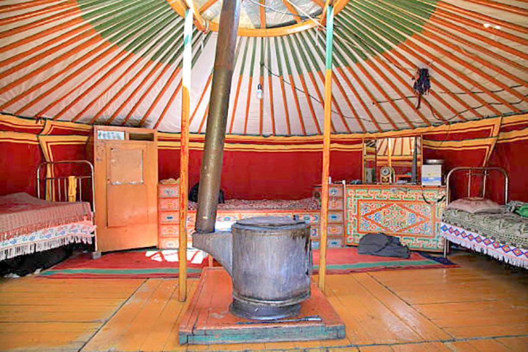 The inside of a ger is quite beautiful.