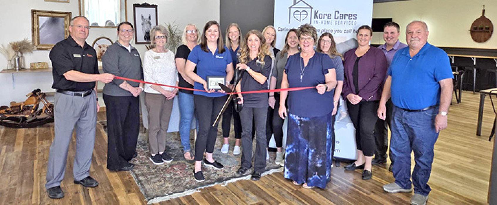A formal ribbon cutting for Kore Cares was held during their open house on Thursday, May 8, 2025.