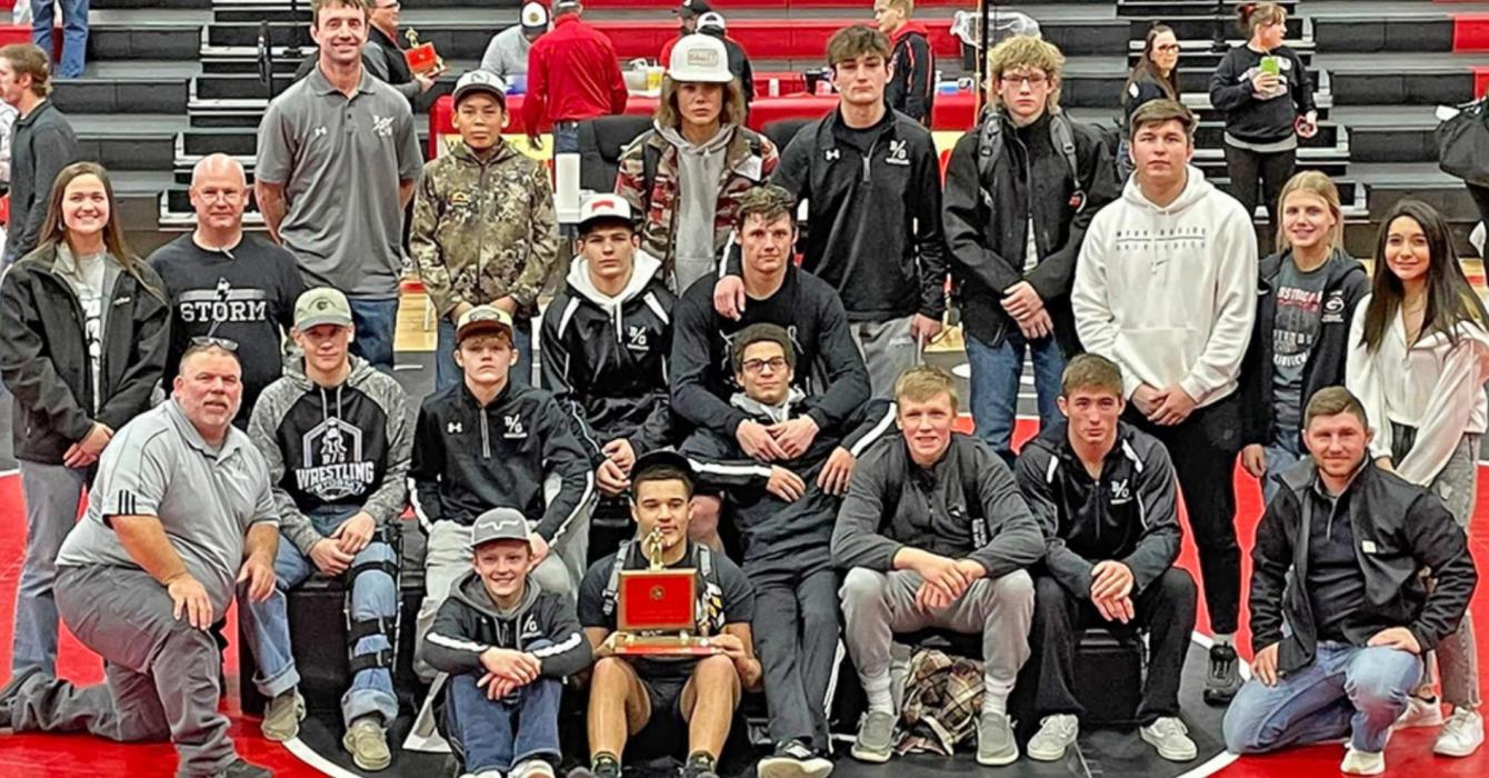 The Burke/Gregory Storm wrestlers tied Valentine for first place at the Ainsworth Invitational Tournament on Saturday, January 30.
