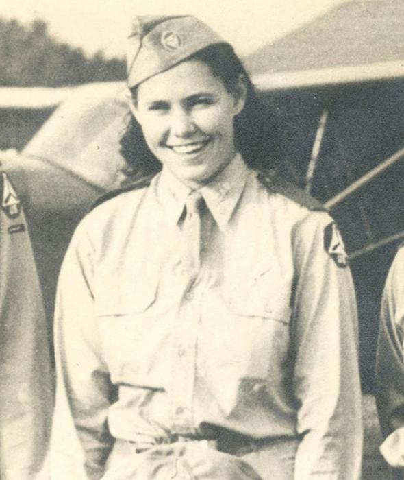 Lieutenant Norma Adams is shown here in her Civil Air Patrol uniform.