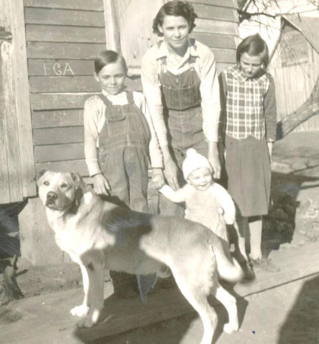 Norma Adams, center, spent a lot of time helping with her baby nephew, Clarence Shoemaker, front, who came to live with her and her parents when his mother, her sister, died.